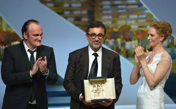 Nuri Bilge Ceylan Winer Sleep entoure de Quentin Tarantino et de Uma Thurman - Palme d'or du 67e festival de Cannes