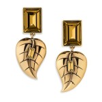 Atelier Swarovski by Sandy Powell Leaf Earrings - Gold
