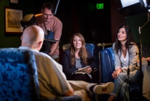 Clara et Julia Kuperberg - Tournage Los Angeles - Cite du Film Noir avec James Ellroy