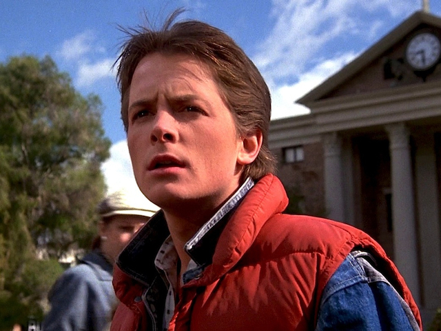 Marty McFly (Michael J Fox) dans Retour vers le Futur de Robert Zemeckis (1985)
